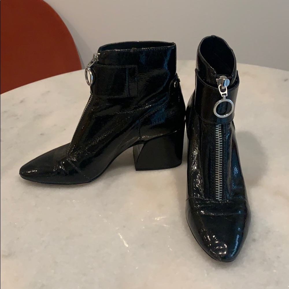 Dolce Vita Patent Leather Zip Up Booties